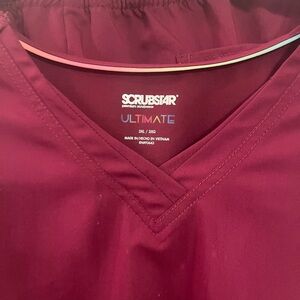 Scrubstar Ultimate Maroon V-Neck Scrub Top